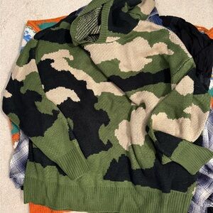 Cotton Emporium Green and Black Camo Hoodie